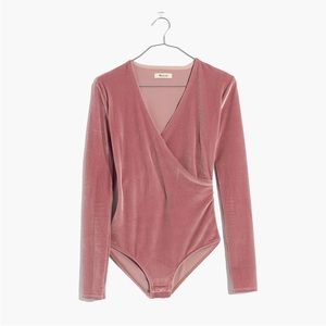 Madewell mauve velvet bodysuit